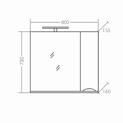 СанТа Зеркальный шкаф Сатурн 80 – фотография-4